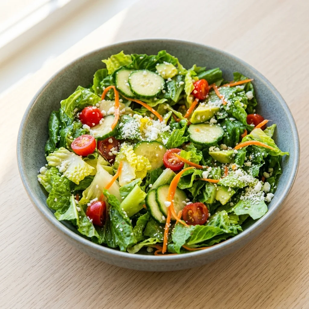 Fresh salad bowl with crisp toppings at Maison Croissant & Bowls in St. Vital, Winnipeg